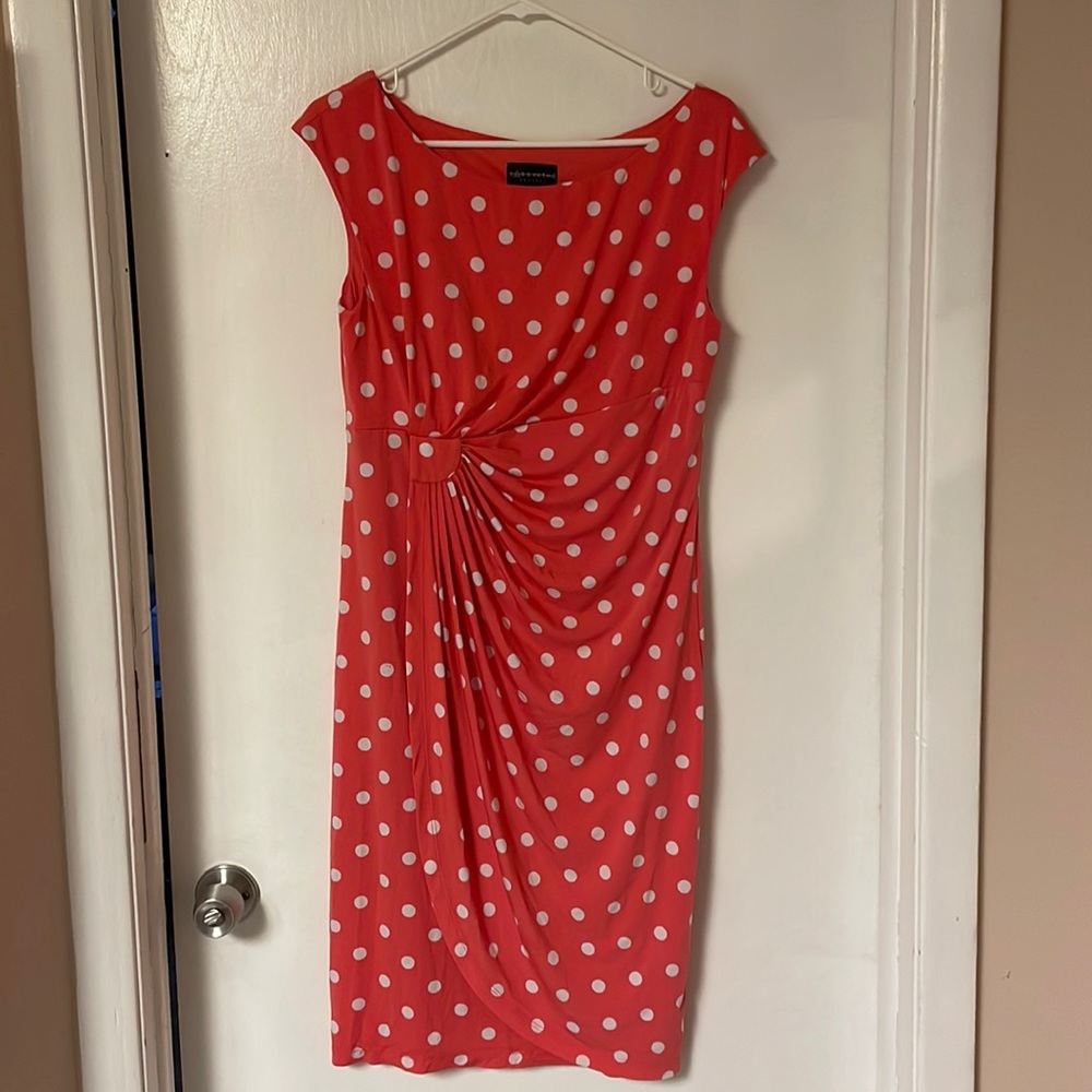 Polkadots orange connected apparel sleeveless dress size 12